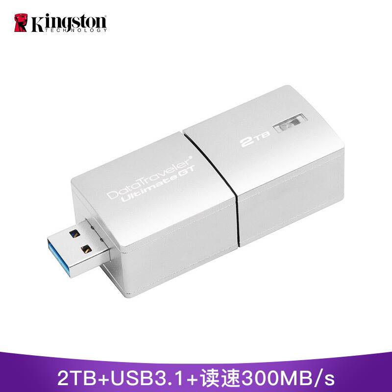 金士顿（Kingston）2TB  USB3.1 DTUGT 读速300MB/s 海量存储 数据安全无忧