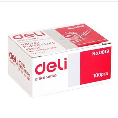 得力（deli）0018回形針 曲別針 100枚/盒